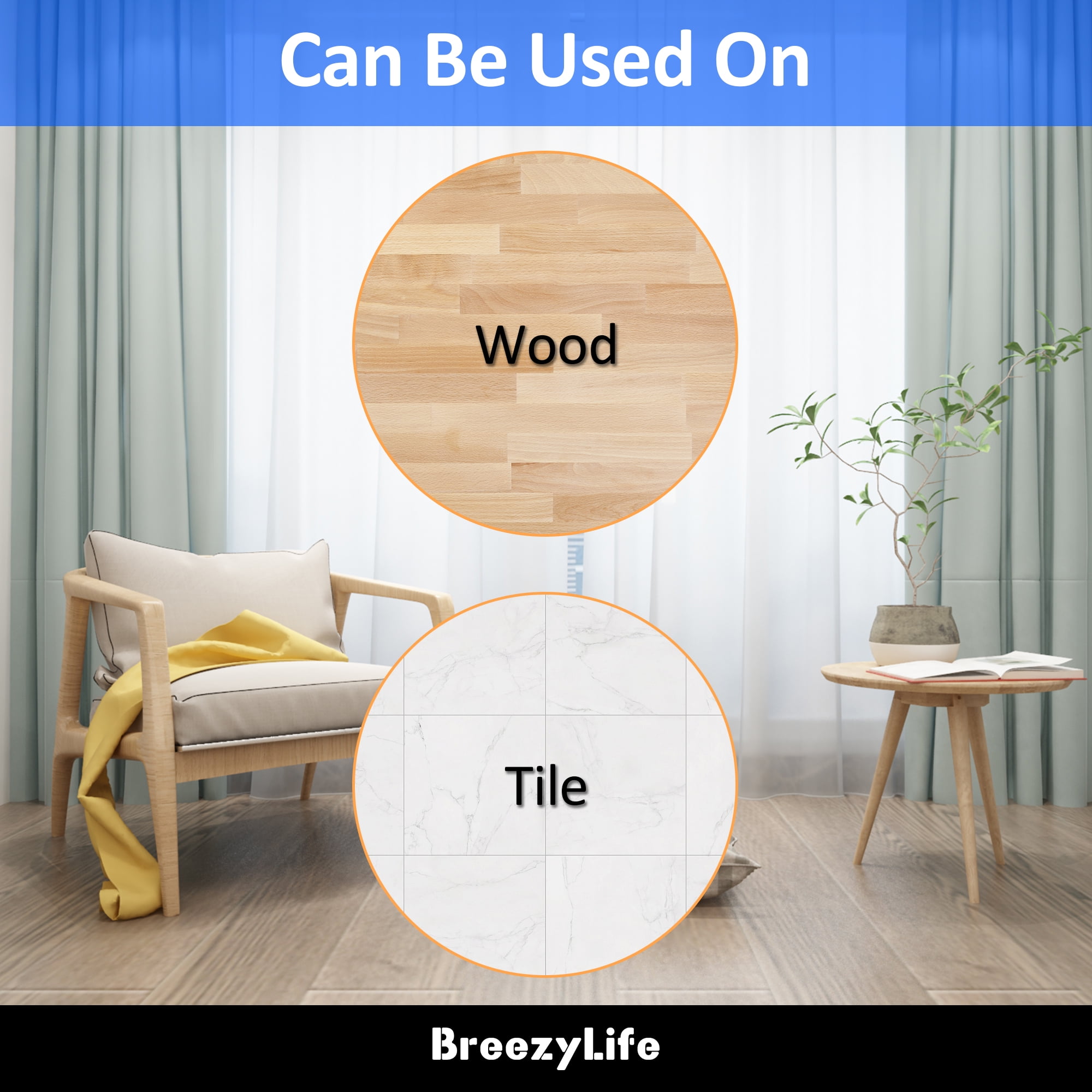 BreezyLife 2 1/2-inch Beige Round Felt Furniture Sliders for Hardwood Floors,16 Pack Pads