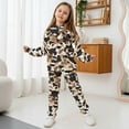 thumbnail image 3 of Uorisanigo Kids Sweat Suit Set, 2-Piece Graphic Printed Brown Cow Print Pullover Sweatshirt Cargo Sweatpants for Boys Girls, Hoodie & Athletic Jogger Pants Outfit, 3 of 7