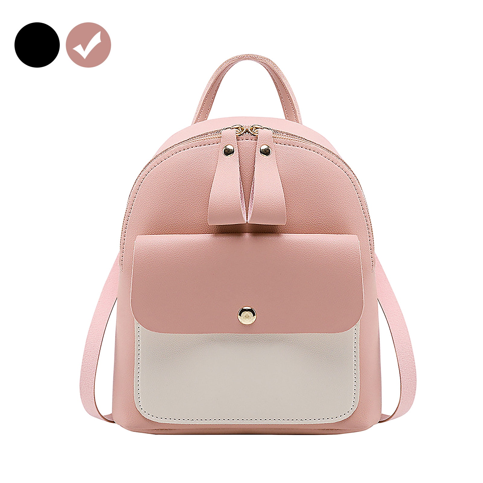 small pink leather backpack