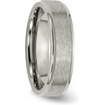 thumbnail image 5 of Chisel Titanium Brushed Center 6.2mm Ridged Edge Band - Ring Size 9.5-3.7gm, 5 of 8