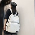 thumbnail image 4 of Mochila de cuero PU para hombre, mochila informal de estilo universitario de gran capacidad, mochila escolar sencilla de estilo japonés para estudiantes universitarios para mujeres, 4 of 6