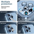 thumbnail image 4 of [2 Pack for iPhone 13 Pro Max/iPhone 13 Pro Camera Lens Protector Metal Tempered Glass Camera Cover, Strong Stickiness Rear Lens Case Friendly - Alpine Green, 4 of 5