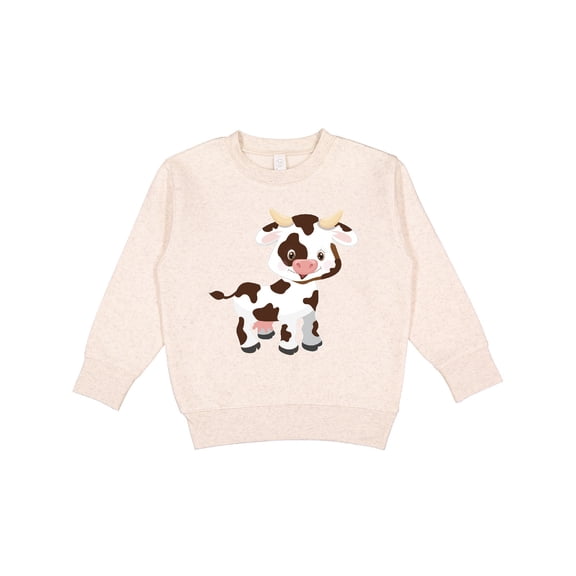Inktastic Cute White Holstein Cow with Brown Spots Toddler Sweatshirt