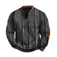 thumbnail image 2 of Big and Tall Sweatshirts for Men Quarter Zip Pullover Loungewear Half Zip Long Sleeve Vintage Sweaters Dark Gray 2XL, 2 of 3