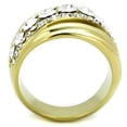 thumbnail image 3 of Luxe Jewelry Designs Women's Gold Ion Plated Stainless Steel Gypsy Ring with Clear Crystals - Size, 3 of 4