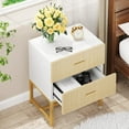thumbnail image 3 of Tribesigns Nightstand with 2 Drawers, Wood Bedside Table, Striped, 3 of 6