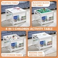 thumbnail image 3 of 4 in 1 Kids Wooden Activity Table with Bookshelves, 2 in 1 Detachable Tabletop Construction Play Table for Toddlers Drawing, Reading, Crafts, Build Blocks, 3 of 6