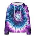 thumbnail image 4 of YOIAVAIOY Women's Graphic Hoodie Sweatshirts Trendy Casual Waffle Pullover Oversized Sweatshirt Fall Winter Loose Tunic Tops with Pocket Purple XXL, 4 of 6
