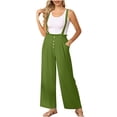 thumbnail image 1 of Timegard Womens Rompers RemovableStrap Straight Leg Jumpsuit with Pockets Casusl Loose Comfy Overalls, 1 of 6