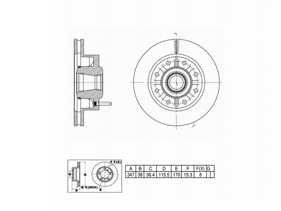 Winstop Brake Rotor and Hub Assembly, Front WS241508, Ford F-250 Super Duty 2007-2005