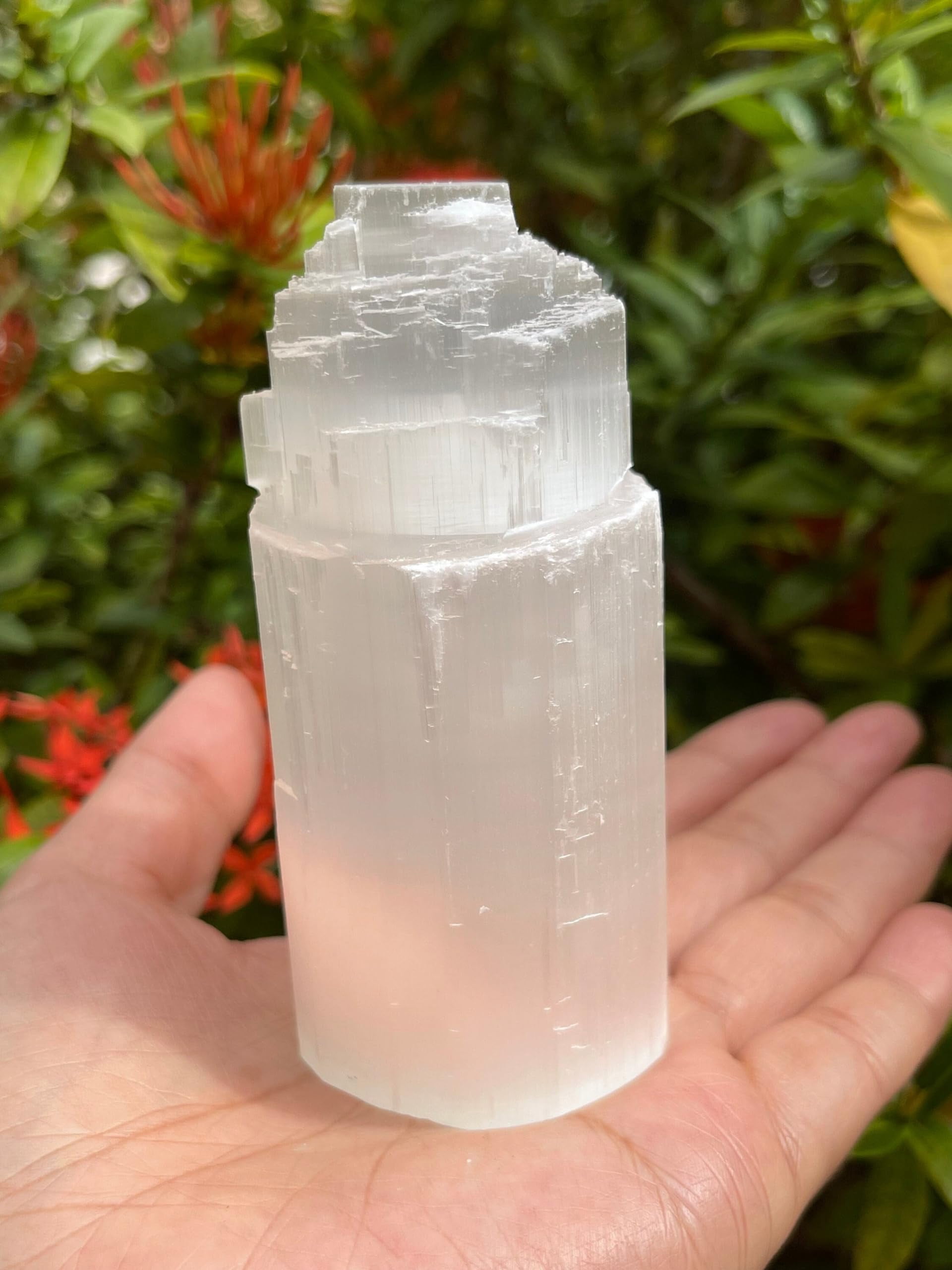 Selenite Iceberg Night Light, Selenite Crystal Nightlight Plugin, Selenite Skyscraper, Night Light Kids and Baby Nursery (2 Night Lights)