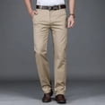 thumbnail image 4 of Pantalones casuales de algodón fino de estilo clásico de verano para hombre, pantalones beige rectos y holgados a la moda para negocios, ropa de marca para hombre, 4 of 5