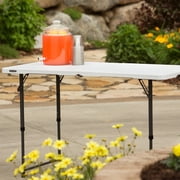 Lifetime 4 Foot Fold-in-Half Adjustable Height Table, Indoor/Outdoor Essential, White (80509)