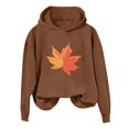 thumbnail image 1 of WEAIXIMIUNG Ensembles de Sweat-Shirts Raccourcis pour Femmes, Mode Hiver, Imprimé Feuille d'Érable à Capuche, 1 of 3