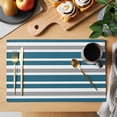 thumbnail image 2 of Blue, White and Grey Stripes Placemats Set of 6 Striped Pattern Place Mats Table Mats Kitchen Dining Home Outdoor Party Table Decoration, 2 of 9