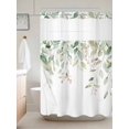 thumbnail image 2 of Pastoral Watercolor No Hook Shower Curtain and Liner Set Light Green Eucalyptus Leaf Red Fruit Shower Curtains with Snap-in Liner & See Through Top Window Hotel Style for Bathroom Decor 60x72 Inch, 2 of 8