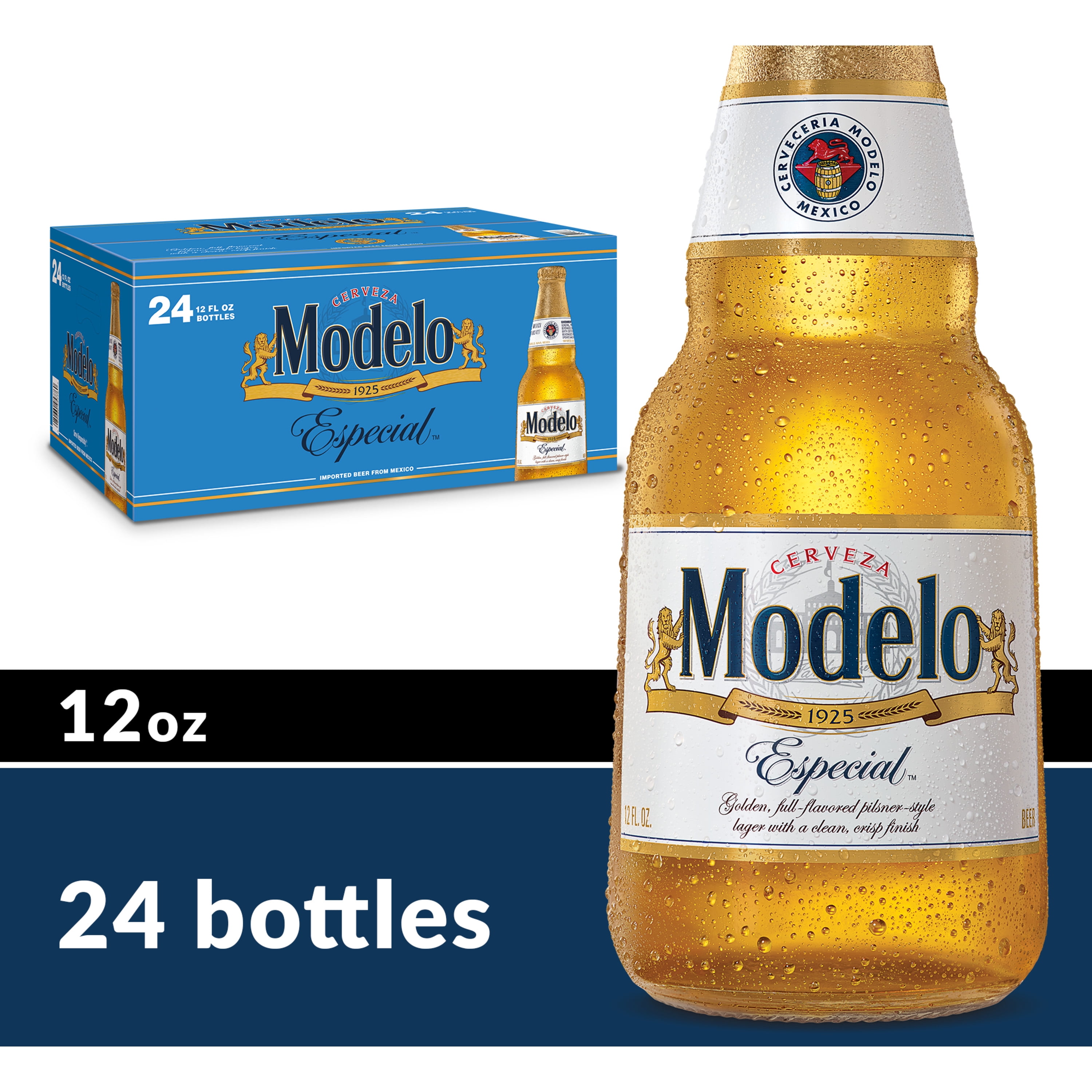 Modelo Especial Beer Mexican Lager, Beer 24 Pack, 12 fl oz Bottles, %  ABV 