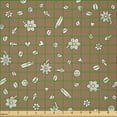 thumbnail image 2 of Ambesonne Cinnamon Fabric by the Yard Microfiber, Clove Vanilla Coffee Beans, 1 Yard, Cocoa and Pearl, 2 of 2