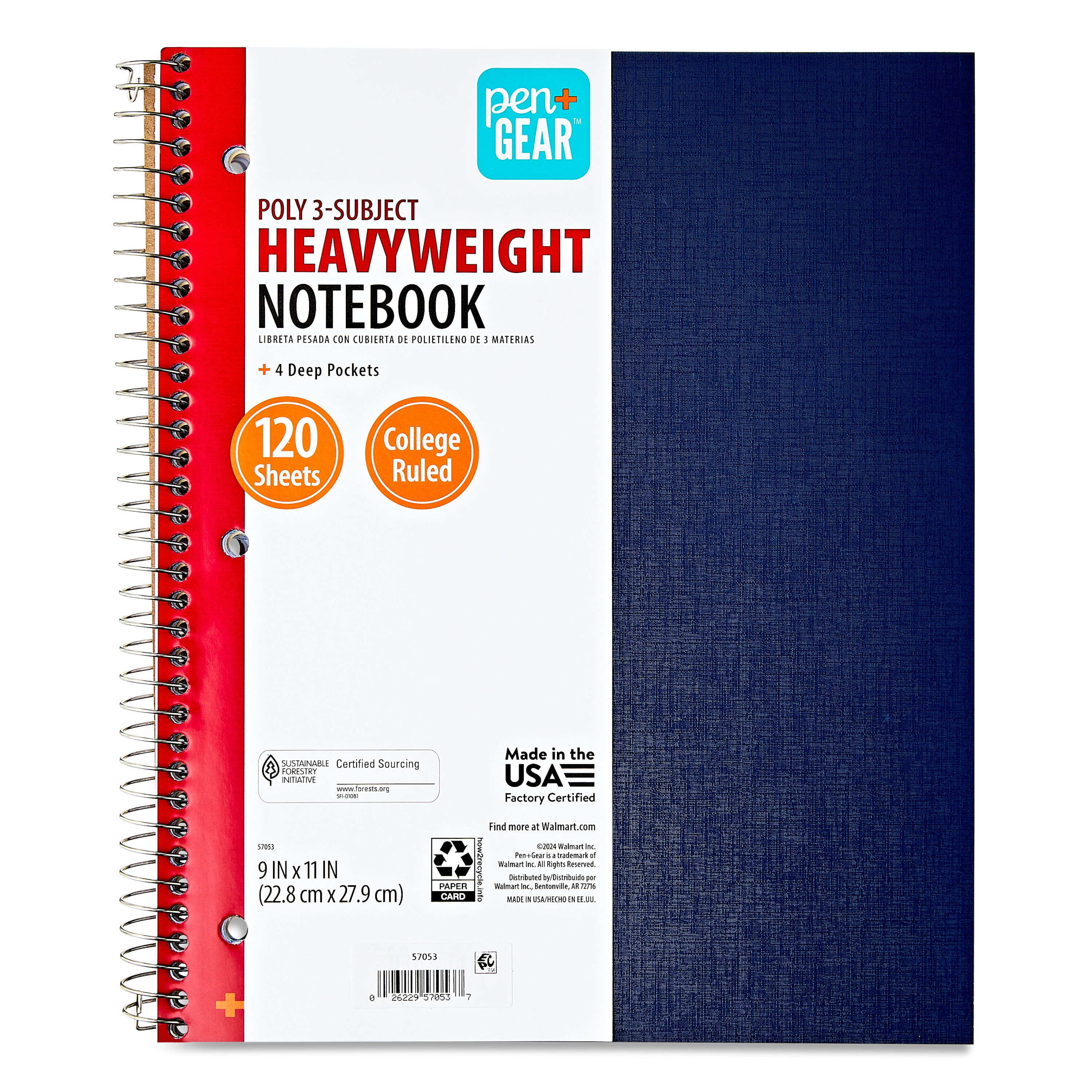 Pen + Gear Poly 1-Subject Wide-Ruled Notebook, Purple, 9 Pen + Gear Poly 1-Subject Wide-Ruled Notebook, Purple, 9