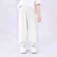 thumbnail image 6 of Jalioing Toddler Kids Long Bloomers Breathable Elastic Waist Joggers Boys Girls Lightweight Summer Lounge Pants, 6 of 7