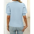 thumbnail image 6 of Cogild Puff Sleeves Sweaters for Womens Short Sleeve Crew Neck Oversized Sweaters Tops Solid Color, 6 of 7