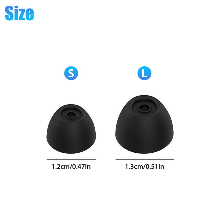 Replacement Ear Tips Compatible with Samsung Galaxy Buds 2 Earbuds, TSV  Soft Silicone Tips Fit for Samsung Galaxy Buds 2 Headphone, S L Size, Black  