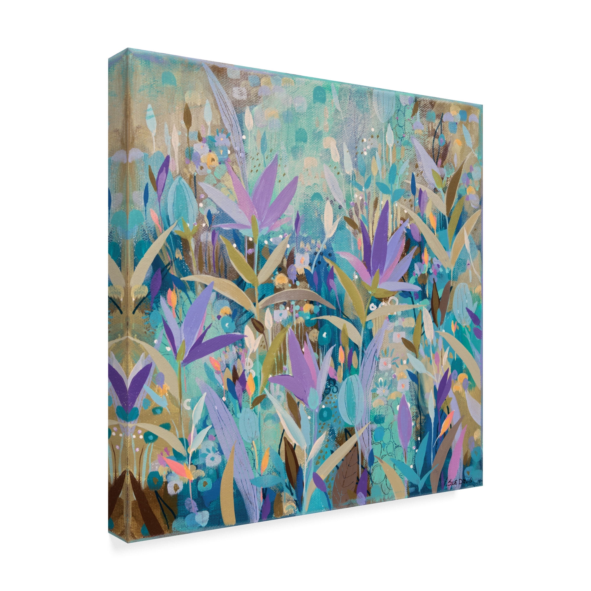 Trademark Fine Art 'Purple Garden Abstract Modern' Canvas Art by Sue Davis