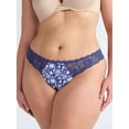 thumbnail image 6 of Joyspun Women's Microfiber and Lace Thong Panties, 3-Pack, Sizes XS-3XL, 6 of 7