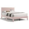 thumbnail image 2 of Furniture of America Dina Adult Queen Velvet Fabric Platform Bed, Pink, 2 of 22