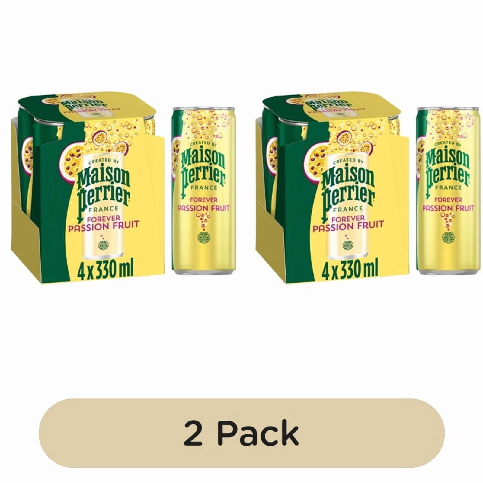 Maison Perrier Forever Passion Fruit Sparkling Water 4 x 330ml, British Import (Pack of 2)
