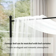 alazyhome Full ​Size Metal Canopy Bed Frame, Modern Design, Black
