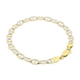 thumbnail image 2 of Nuragold 10k Real Yellow Gold Solid Mariner 6mm Anchor Chain Pave Diamond Cut Bracelet (7"-9") Two Tone Italian Jewelry for Men, 2 of 10