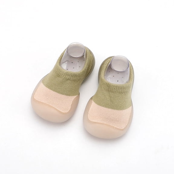 LIUYUNNN Child Solid Color First Walker Shoes with Grip Slipper Soft Rubber for Boys Girls Walking toddler slippers 3-3.5 Years Boys Girls Four Seasons Outfits