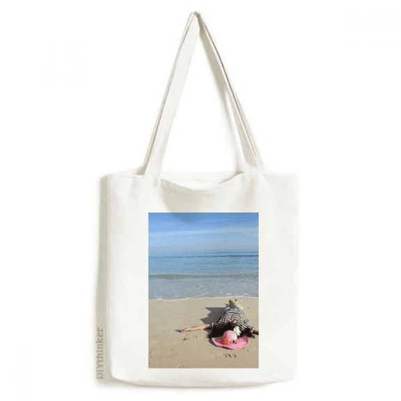Ellie Yao Beautiflu Girl Picture Beach Sun Sea Tote Canvas Bag Shopping Satchel Casual Handbag