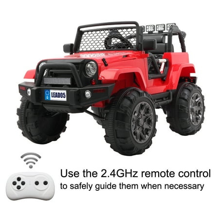 ride toys boys clearance electric truck years power volt speeds suspension remote led control spring light wheels