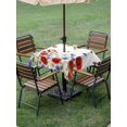 thumbnail image 4 of Outdoor Tablecloth with Umbrella Hole for Patio/Picnic/Party/Camping, Red Blue Poppy Floral Waterproof Table Cloth Square Cover Washable, Farmhouse Spring Flowers (60"x 60"), 4 of 8