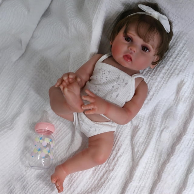 Muñeca Reborn CHAREX Lucy de 45 cm de cuerpo completo de vinilo para niña de 3 años o más