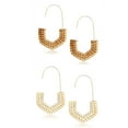 thumbnail image 4 of letairis 1 Pair Rattan Earrings Long-time Service Handmade Chic Straw Wicker Unique Design Great Quality for Girl Woman white 1Set, 4 of 6