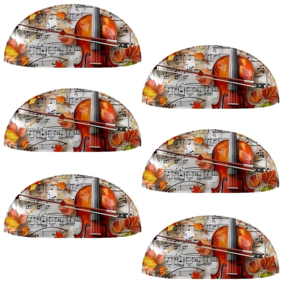 PhooArto 6 Pcs Cup Drawer Pulls, Music Violin Maple Leaves Shell Shape Handles Cabinet Knobs for Dresser Cupboard Closet Wardrobe with Screws