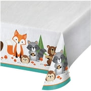 Creative Converting Wild One Woodland Plastic Tablecloth, 1 ct, 54" x 102"