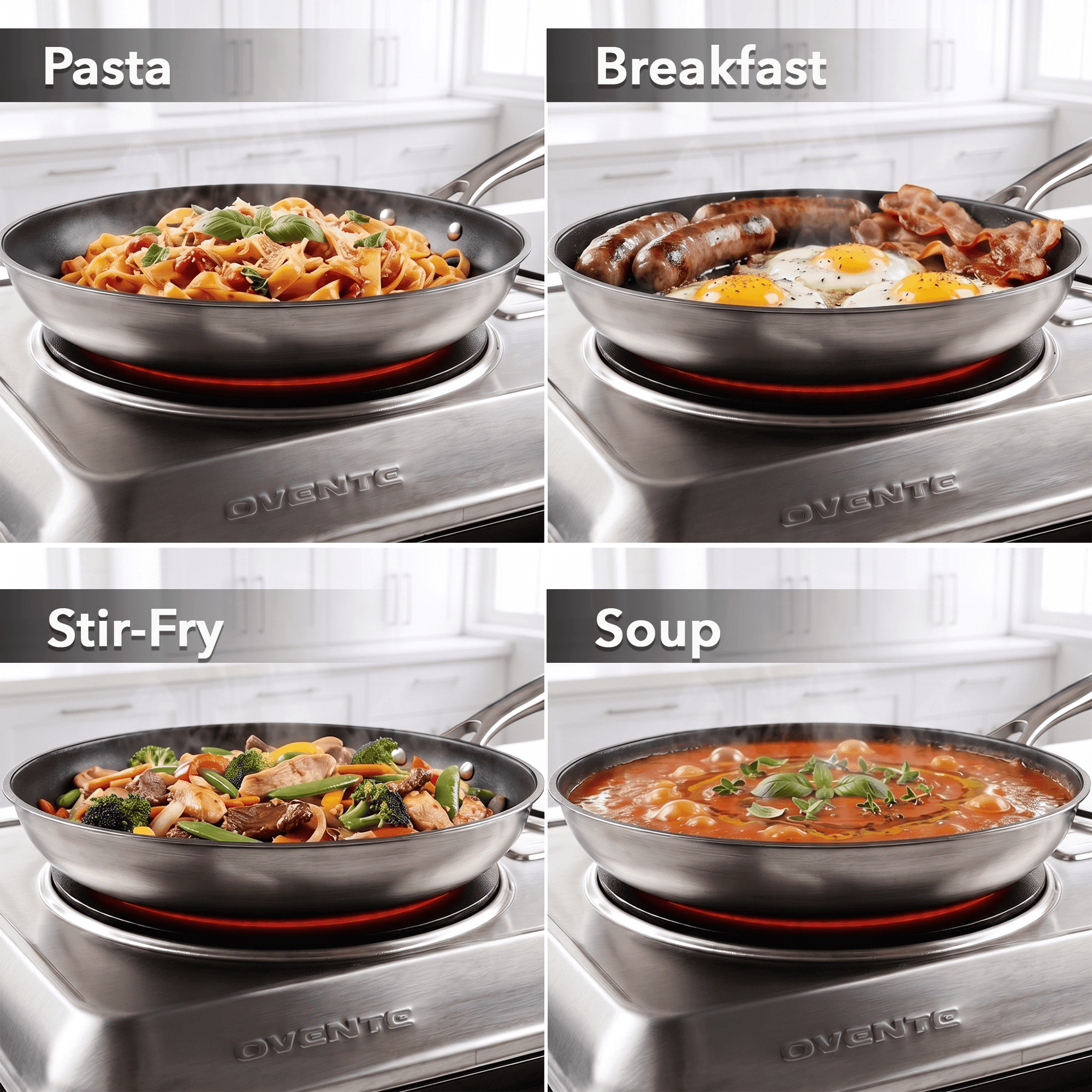 OVENTE Electric Infrared Double Burner, 1700W Hot Plate, Silver BGI102S, Portable Stove with 7.75" and 6.75" Ceramic Glass Cooktop, 5 Level Temperature Setting and Easy to Clean Stainless Steel Base