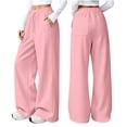 thumbnail image 6 of cocolona Sweatpants for Women Fall Trendy Casual Baggy Wide Leg Sweat Pants Drawstring Running Workout Joggers with Pockets, 6 of 7