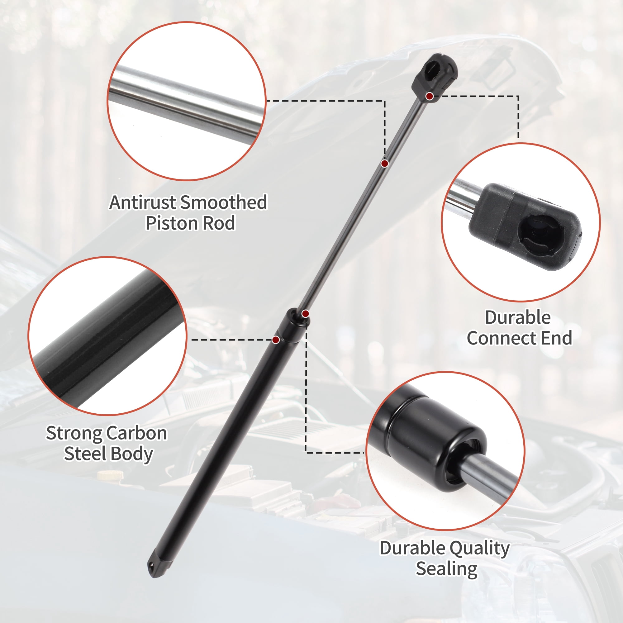 Unique Bargains 2Pcs Front Hood Lift Supports Gas Struts Fit for Ford Taurus 2010-2019