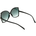 thumbnail image 4 of Women's Oversize Butterfly Sunglasses Slim Arms Colored Mirror Lens 61mm (Black / Pink Mirror), 4 of 4