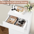 thumbnail image 6 of Homfa 6 Drawer White Dresser, Modern Storage Cabinet for Bedroom,Tall Chest of Drawers for Living Room, 6 of 10