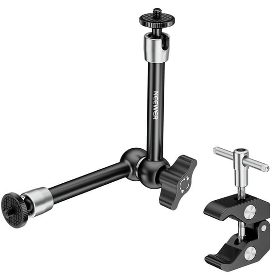 Neewer ST25C 9.8" Magic Arm - w/Super Clamp, 1/4" & 3/8" Threads, 4.4lb Load for Lights/Mics