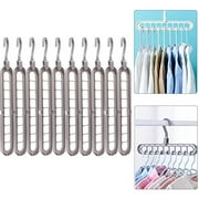 Happon Space Saving Hanger 10 Pack, Hanger Organizer for Closet 9 Slots Magic Clothes Hangers for Dorm Decor, Multifunctional Sturdy Hangers , Ideal for Heavy Clothes Shirts Pants Dresses Coats