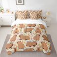 thumbnail image 2 of Homewish Kawaii Brown Capybara 7pcs Bedding Comforter Set for Boys Girls,Colorful Flowers Queen Bedding Sets Super Cozy,Cartoon Cute Animal Queen Sheet Sets,Lightweight Room Decor,Reversible, 2 of 8