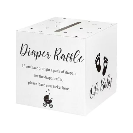

Diaper Raffle Tickets 50 Diaper Lottery Coupon With Box Baby Bath Game Invitation Diaper Lottery Card Gender Reveal Baby Bath Party Decorative Table Center for Games Raffle Box Party Decorations