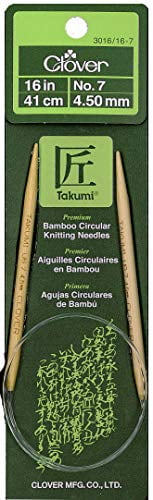 CLOVER 3016/16-07 Takumi Bamboo Circular 16-Inch Knitting Needles, Size 7